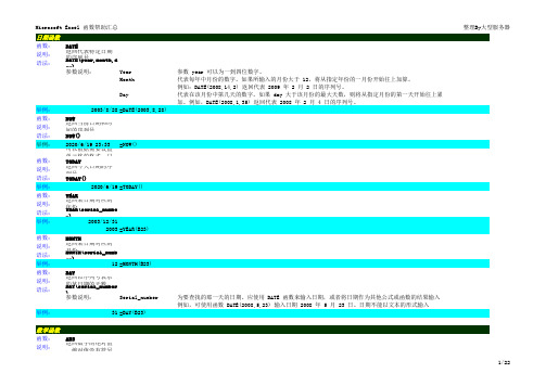 EXCEL函数大全(含详细例子)