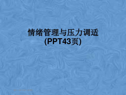 情绪管理与压力调适(PPT43页)