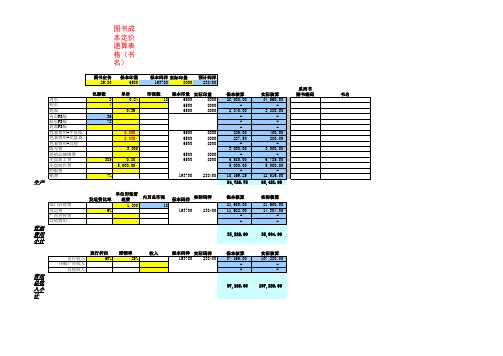 图书成本定价速算表