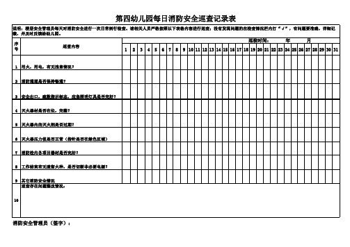 日常消防安全巡检记录表