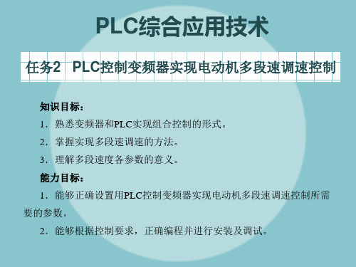 【精品课件】任务2   PLC控制变频器实现电动机多段速调速控制【共25张】