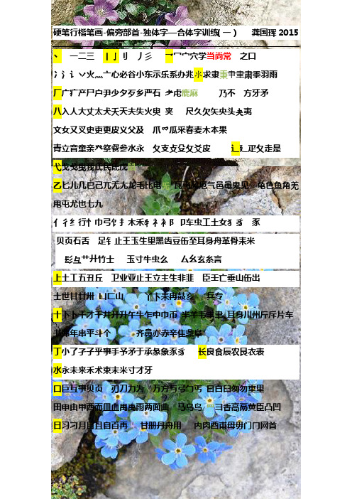 硬笔行楷笔画-偏旁部首-独体字—合体字训练(一)