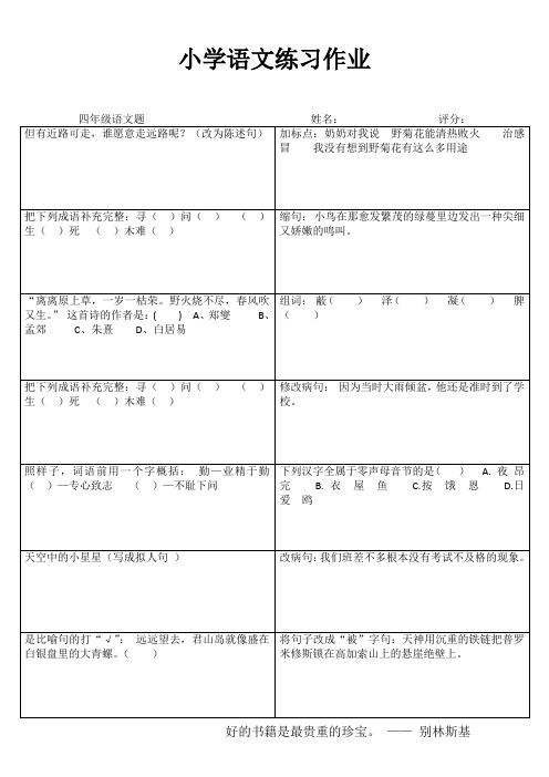 小学四年级语文提优训练IV (63)