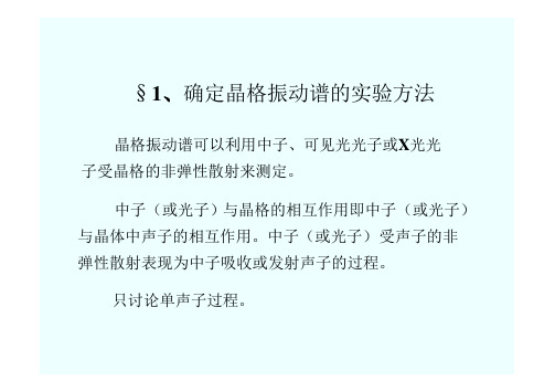 高二物理竞赛确定晶格振动谱的实验方法课件