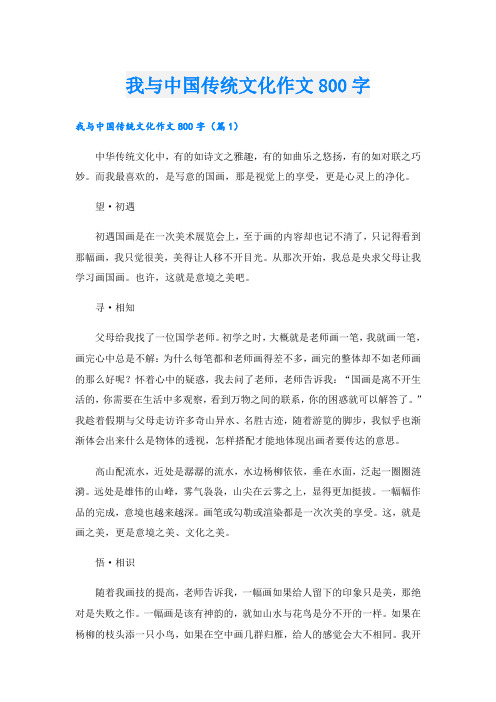 我与中国传统文化作文800字