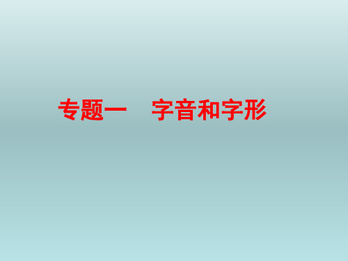 中考语文总复习专题一 字音和字形