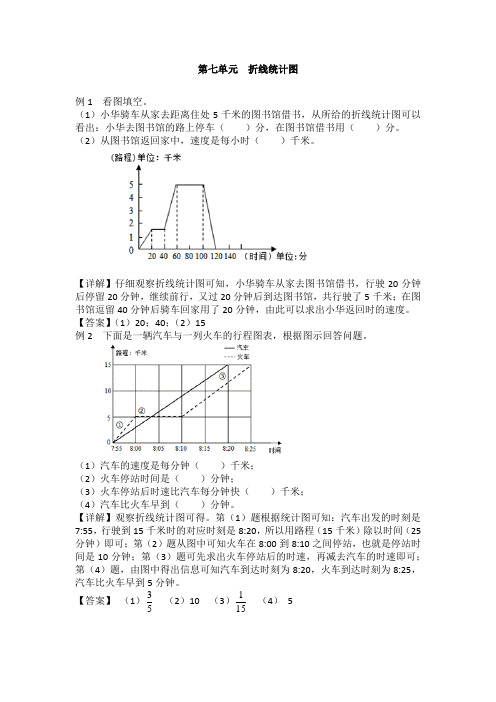 【精选】冀教版五年级下册数学试题-第7单元  折线统计图爬坡题(含答案)