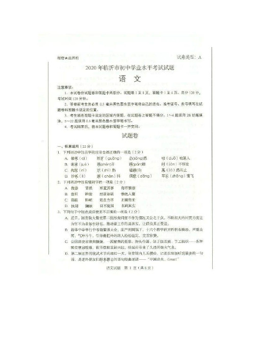 2020临沂中考语文试题