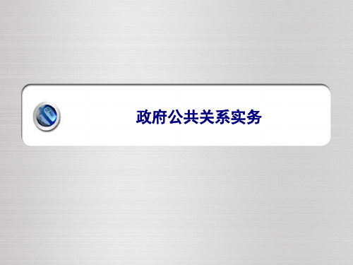 政府公共关系实务