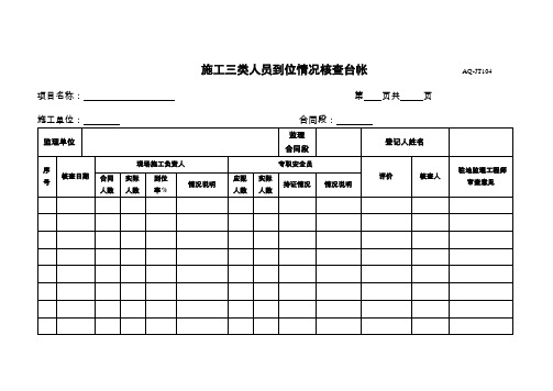 监理安全台帐模板