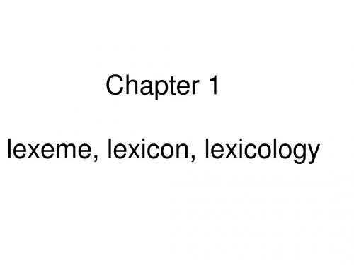 English Lexicology chapter1 (2)