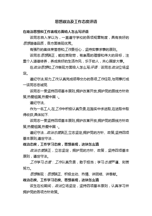 思想政治及工作态度评语