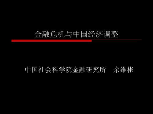 金融危机背景下的中国经济调整 39页PPT文档