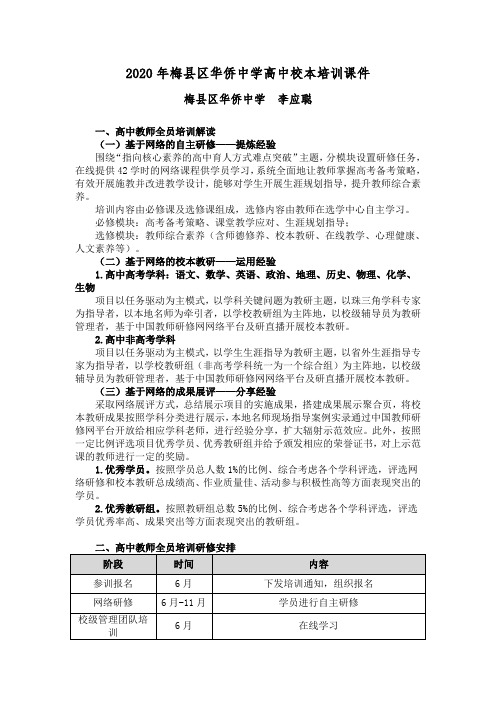 {课件}2020年梅县区华侨中学高中校本培训课件