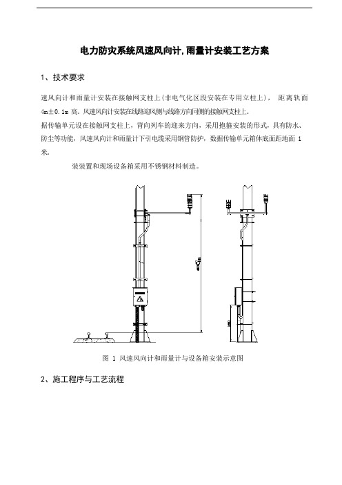 电力防灾系统风速风向计,雨量计安装工艺方案