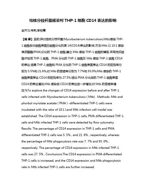 结核分枝杆菌感染对THP-1细胞CD14表达的影响