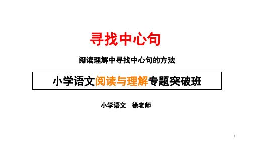 阅读理解之寻找中心句(课堂PPT)