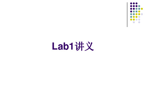 Lab1 介绍