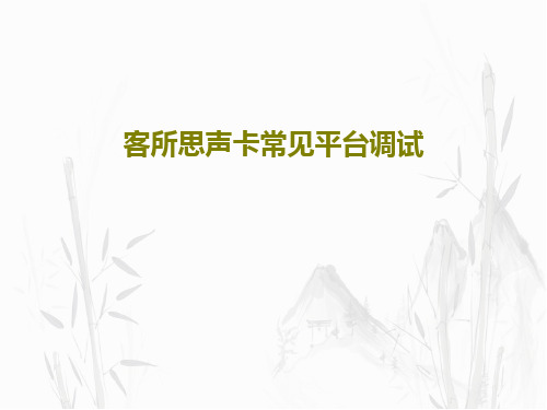 客所思声卡常见平台调试共33页