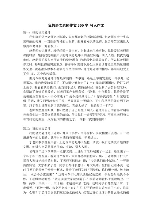 我的语文老师作文500字_写人作文