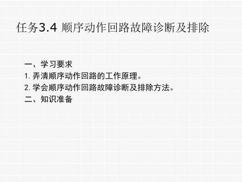 液压基本回路故障诊断及排除3.4任务3.4顺序动作回路故障诊断及排除