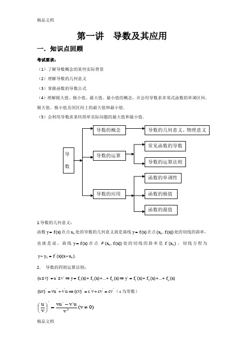 (整理)第一讲导数及其应用