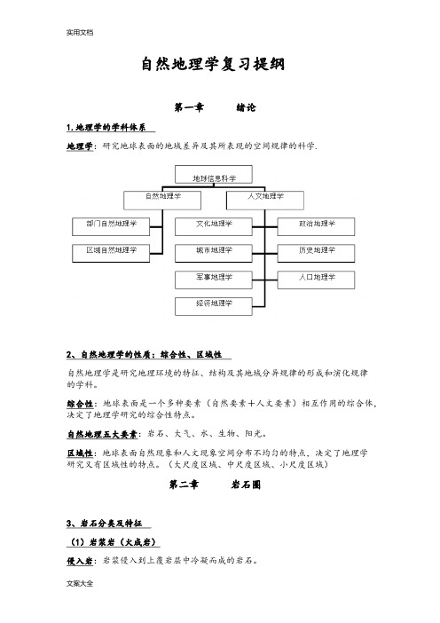 自然地理学复习提纲