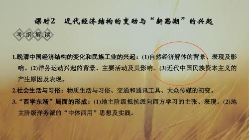 2019届高考历史一轮复习通史课件：阶段六 课时2 近代经济结构的变动与“新思潮”的兴起 精品