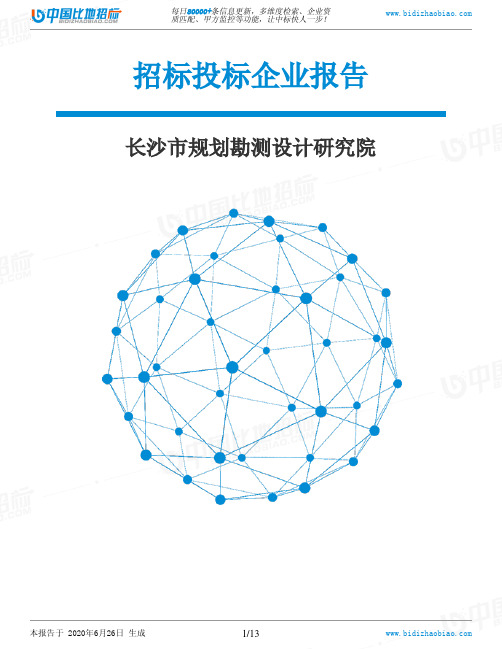 长沙市规划勘测设计研究院-招投标数据分析报告