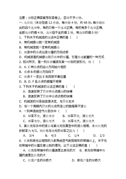 高二物理下册期中模块考试试题 (2)