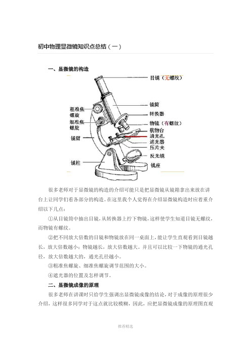 初中物理显微镜知识点总结