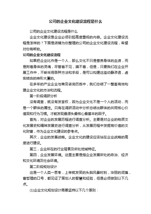 公司的企业文化建设流程是什么