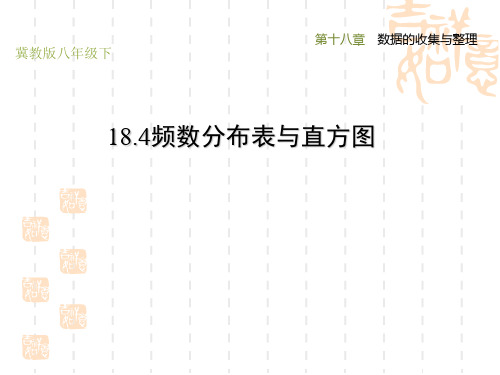 冀教版八年级下册数学第18章 数据的收集与整理  频数分布表与直方图(1)