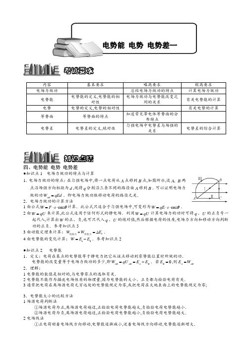 高中物理第八章电势能电势电势差一