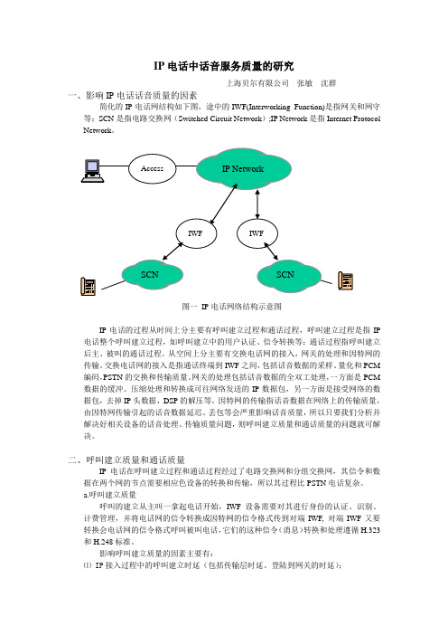 IP电话中话音服务质量的研究