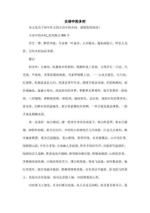 古诗中的乡村_初中作文