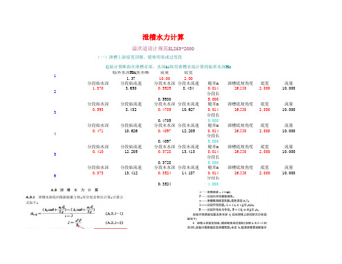 泄槽水面线推求及消能计算