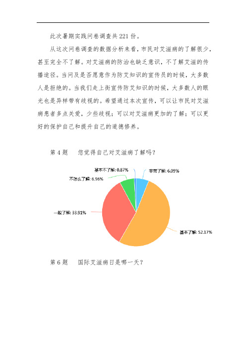 防治艾滋病问卷结论