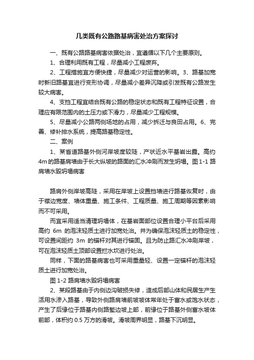 几类既有公路路基病害处治方案探讨