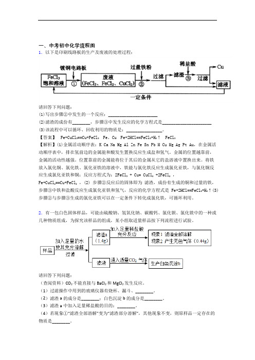 中考化学压轴题专题流程图的经典综合题及答案