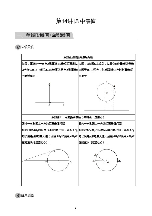 第14讲 圆中最值(教师版)