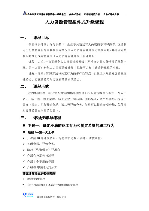 广东东莞中欧企业研究 人力资源管理插件升级集训营课程安排