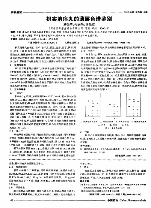 枳实消痞丸的薄层色谱鉴别