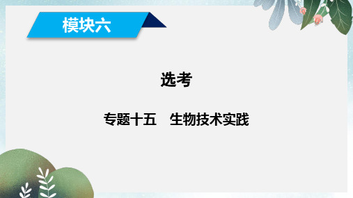 高考生物大二轮复习专题十五生物技术实践课件