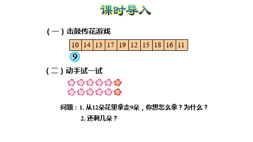 一年级下册数学课堂课件-十几减8、7苏教版(24张)