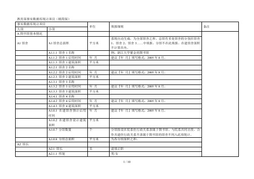 教育部事实数据库统计项目(精简版)