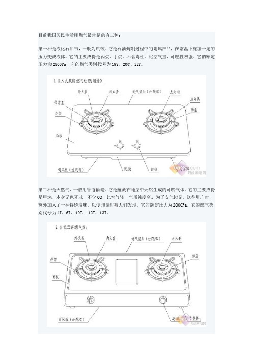 家用燃气灶构造图解