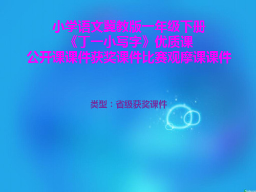 小学语文冀教版一年级下册《丁一小写字》优质课公开课课件获奖课件比赛观摩课课件B009