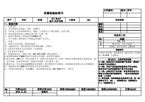 电阻质量检验标准书