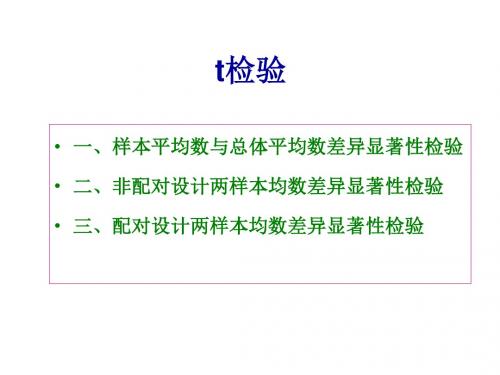 SPSS软件t检验的应用